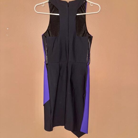Bebe Purple Black Asymmetrical Hem Dress - Size Small - Picture 3 of 8